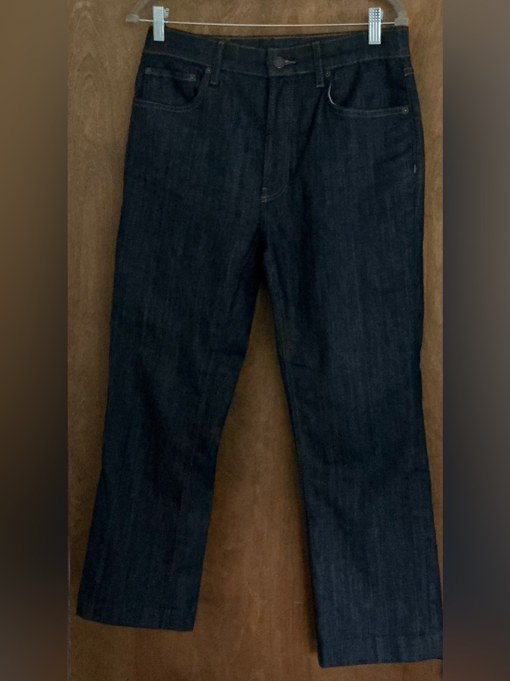 Zara Mid -Rise Waist Slim Full Length Jeans Indigo Dark Blue Denim Size 8